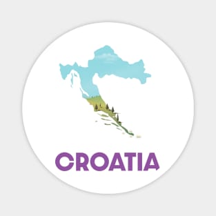 Croatia map travel poster Magnet